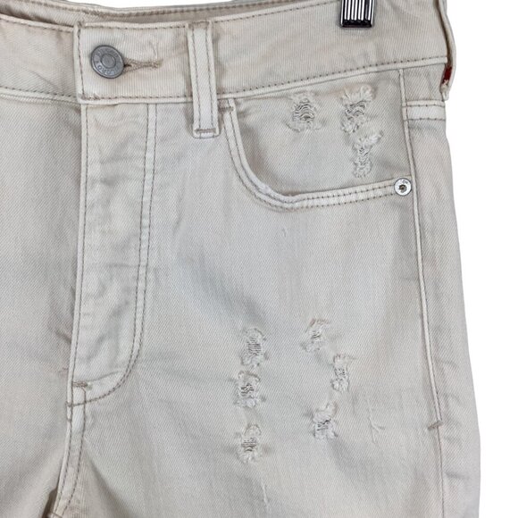 Pilcro & The Letterpress Anthropologie Distressed‎ Cream Denim Shorts Size 27 - Picture 4 of 7